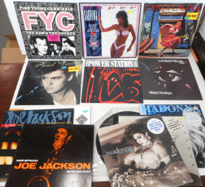 Lot 241 - Group Vintage Vinyl LP Records, incl Madonna, Joe Jackson, Cyndi Laupe