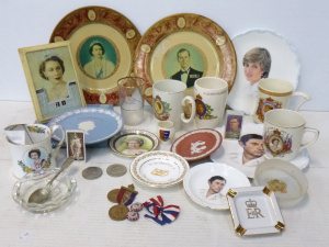 Lot 245 - Large group lot of Vintage English Royalty Items incl Queen Elizabeth
