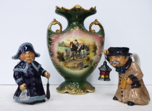 Lot 255 - 3 x Pces vintage English Ceramics - 2 x Roy Kirkham Character Jugs 'Ni