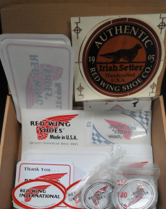 Lot 266 - Box lot - Heaps unused Red Wing Shoes advertising Stickers - Window st