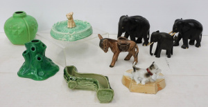 Lot 272 - Mixed Group lot incl Sylvac Scottie Dog ashtray, Wade log float vase,