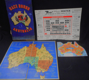 Lot 282 - Group lot Vintage Australian Game Boards, incl Road Safety Game, Weeti