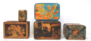 Lot 286 - 5 x Vintage Tins - Largest marked 'R Hughes Sydney Maker', Cadburys 3
