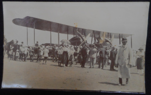 Lot 307 - Vintage Sepia photograph of the Smith Bros Vickers-Vimy plane at Narro
