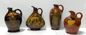 Lot 328 - 4 x Doulton Kingsware whisky flasks - Nelson c1914 Dewars, c1902 The W