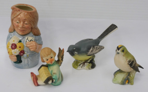 Lot 331 - 4 x Ceramic Vintage Figures incl Beswick Birds - Grey Wagtail No 1041,