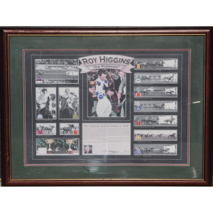 Lot 78 - Framed Horse Racing Presentation Roy Higgins - The Professor Print Sign