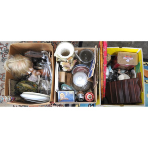 Lot 82 - 3 x Boxes of Assorted Items incl Glassware, EPNS, Ceramics, China, Tie