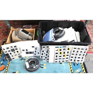 Lot 86 - 2 x Boxes of Mixed Slides, 2 x Reel-To Reel Players & Slide Project