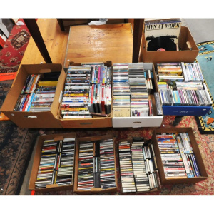 Lot 118 - Large lot - 9 x Boxes - Vintage Vinyl Lp Records & singles, heaps