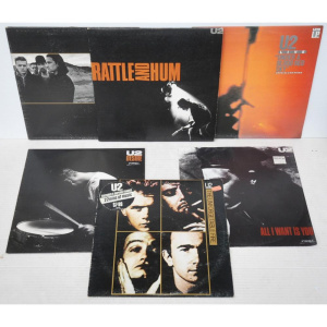 Lot 190 - Lot of Vintage U2 Vinyl LP & 12 inch Singles Live Under A Blood Re