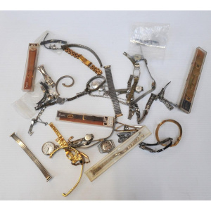 Lot 231 - Small box lot - Vintage Ladies Watches, cases, bands, etc - mostly AF,