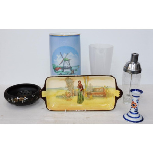 Lot 241 - Mixed Group lot inc Bing & Grondahl Oval tall vase 25cm H, Kosta B