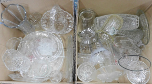 Lot 31 - 2 x Boxes Glass & Crystal inc Serving platters, Vases, Bowls, Jugs,