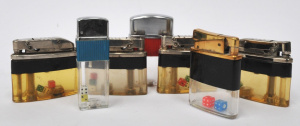 Lot 49 - 6 x Vintage Novelty Cigarette Lighters incl Cigarette Lighters w Dice