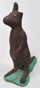 Lot 78 - Large vintage heavy Concrete garden Kangaroo figure - AF, missing 1 ear