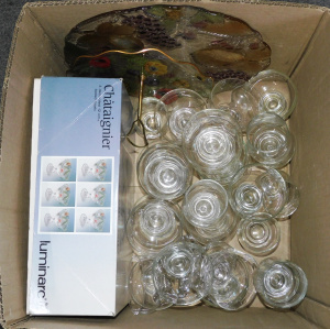 Lot 82 - Box of vintage Glass ware inc sets Regis Corning glasses various sizes,