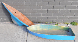 Lot 84 - 2 x Vintage Toy Boats incl Fibreglass Kids Boat & Wooden Pond Yacht