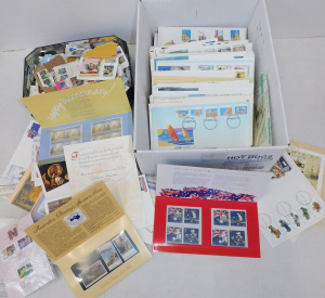 Lot 89 - Box lot of philatelic items inc 1980 - 90s First Day covers, Stamp Pack