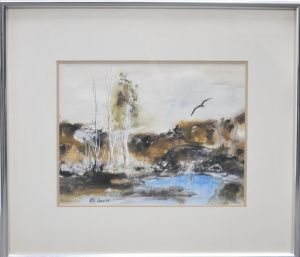 Lot 138 - Peter Coad (1947 - ) Framed Watercolour - Environment of the Lagoon -