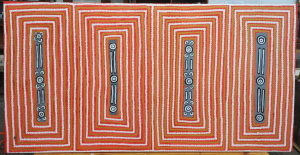 Lot 143 - Robert Nanala Tjapaljarri (1959 - ) Large Stretched Aboriginal Oil Pai