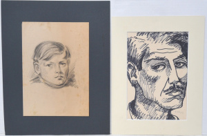 Lot 147 - Teisutis Zikaras (1922-1991) 2 x Mounted Self Portraits - The Artist a
