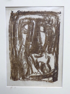 Lot 151 - Teisutis Zikaras (1922-1991) Mounted Monotype - Man & Woman - Sign