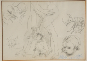 Lot 157 - John de Burgh Perceval (1923 - 2000) Large framed Charcoal - Untitled