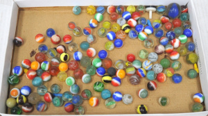 Lot 166 - Lot of Vintage Marbles in Tin (Some AF) incl Multiple Sizes & Colo