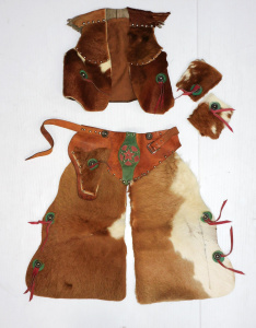 Lot 175 - Vintage Kids Cowboy Outfit - Yeeehaaa! - all made from real Cowhide -
