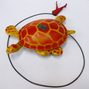 Lot 183 - 1950s English mechanical Mobo Tin Plate Toy -Toise Tortoise - trigger