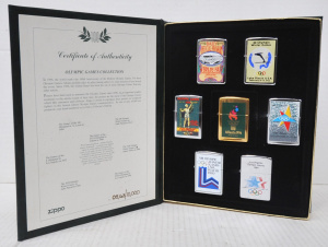Lot 186 - Vintage Set of Boxed 1996 Zippo Olympic Games Collection w Commemorati
