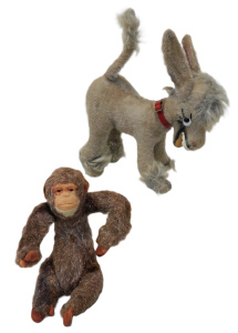 Lot 191 - 2 x 1960s Soft Toys inc German Anker Mohair Laughing donkey & Mon