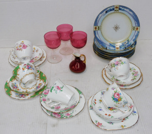 Lot 220 - Group lot vintage China & Glass inc Set of 6 Nippon Japanese plate