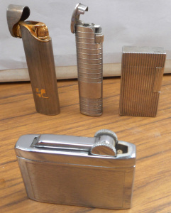 Lot 254 - 4 x Stylish Vintage French cigarette lighters, incl Feudor, Myon, Cour