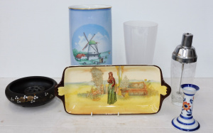 Lot 256 - Mixed Group lot inc Bing & Grondahl Oval tall vase 25cm H, Kosta B