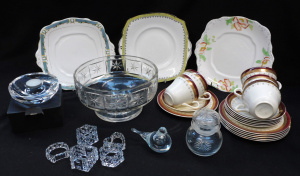 Lot 260 - Mixed Group lot inc vintage Royal Albert cake plates, Swedish Glass bi