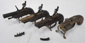 Lot 284 - 4 x Vintage Dunhill Duelling Pistol Lighters (All AF) incl Tinder &