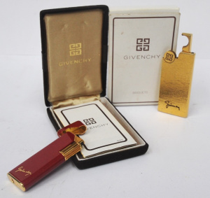 Lot 286 - 2 x Vintage Givenchy Cigarette Lighters - 1 x Textured, Gold Tone &am