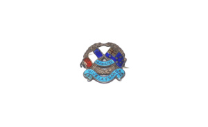 Lot 295 - Vintage Sterling Silver & Enamel Viva La France Bastille Day Badge