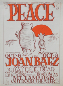 Lot 312 - Vintage Original unframed 1966 Mt Tamalpais Outdoor Theatre Concert po