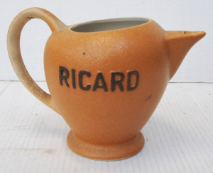 Lot 331 - 1950s French Ricard ceramic Water Jug - textured finish - ,marks to ba