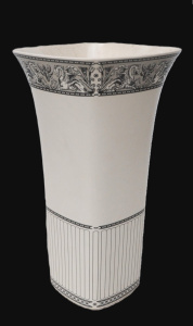 Lot 340 - Modern Wedgwood China Contrasts Lily Vase w Monochrome Design - Approx