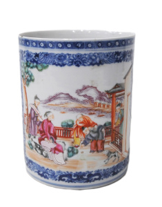 Lot 347 - Vintage Chinese Export Porcelain Tankard Mug - Traditional colourful