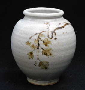 Lot 353 - Sergio Sill Australian Pottery Vase - Neutral Glaze with decoration to