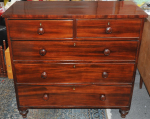 Lot 2 - Vintage Edwardian Mahogony Veneer Five Drawer Chest of Drawers - Approx