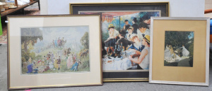 Lot 9 - Group lot - Framed Classical Prints - Norman Lindsay 'The Picnic', Renoi