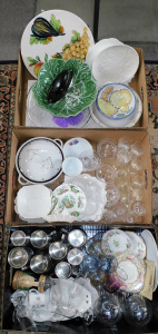 Lot 22 - 3 x Boxes Mixed inc Stuart Crystal, Glassware, English China Ainsley et