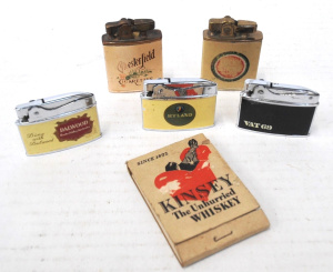 Lot 56 - Lot of Alcohol Related Cigarette Lighters & Items incl Kinsey Whisk
