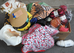 Lot 68 - 2 x Boxes of Mixed Fabrics & Yarn incl Multiple Colours, Sheets, As